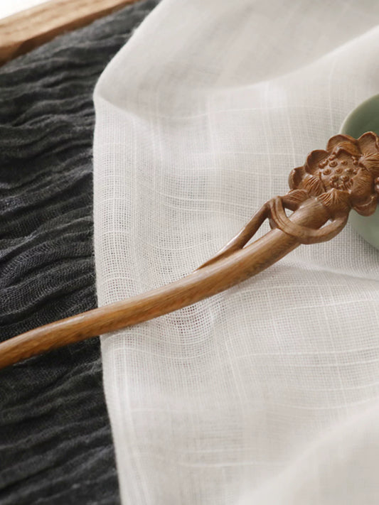 Hidden Wood Original Handicraft Twin Lotuses