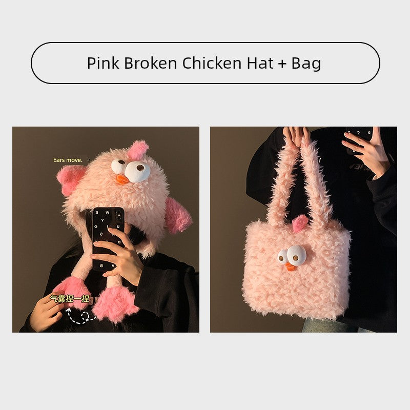 Baby Girl Chicken down Feather Handbags Women's 2024 New Arrival Fall and Winter Cute Large Capacity Shoulder Bag Student Storage Bag