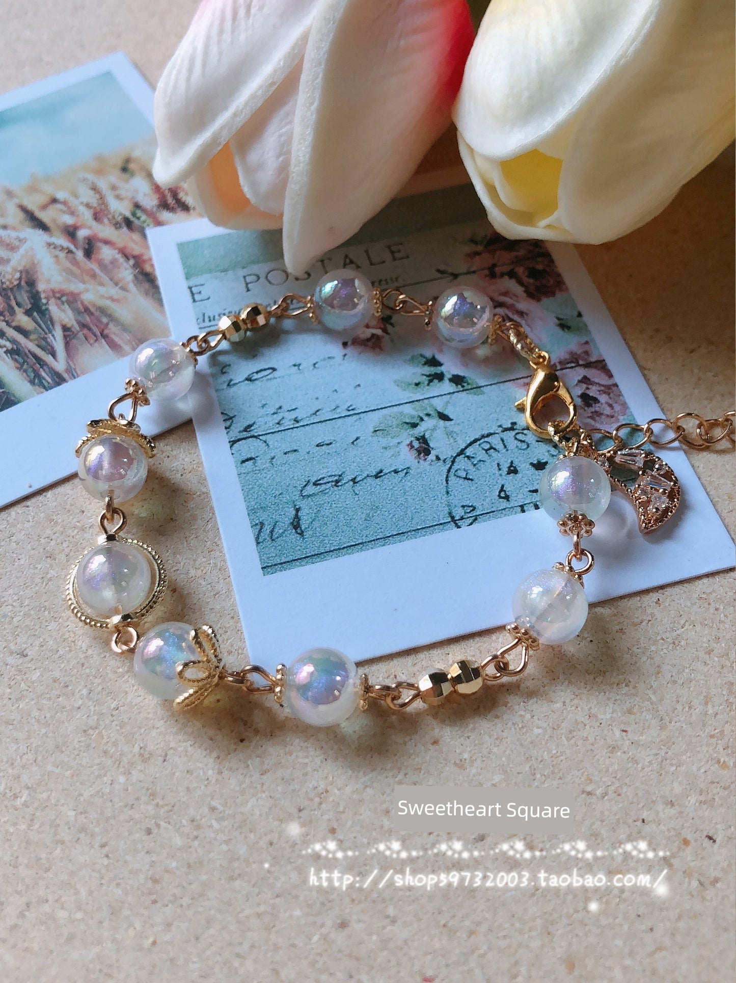 Colorful Mermaid Sun Moon Stars Zircon Couple Pearl