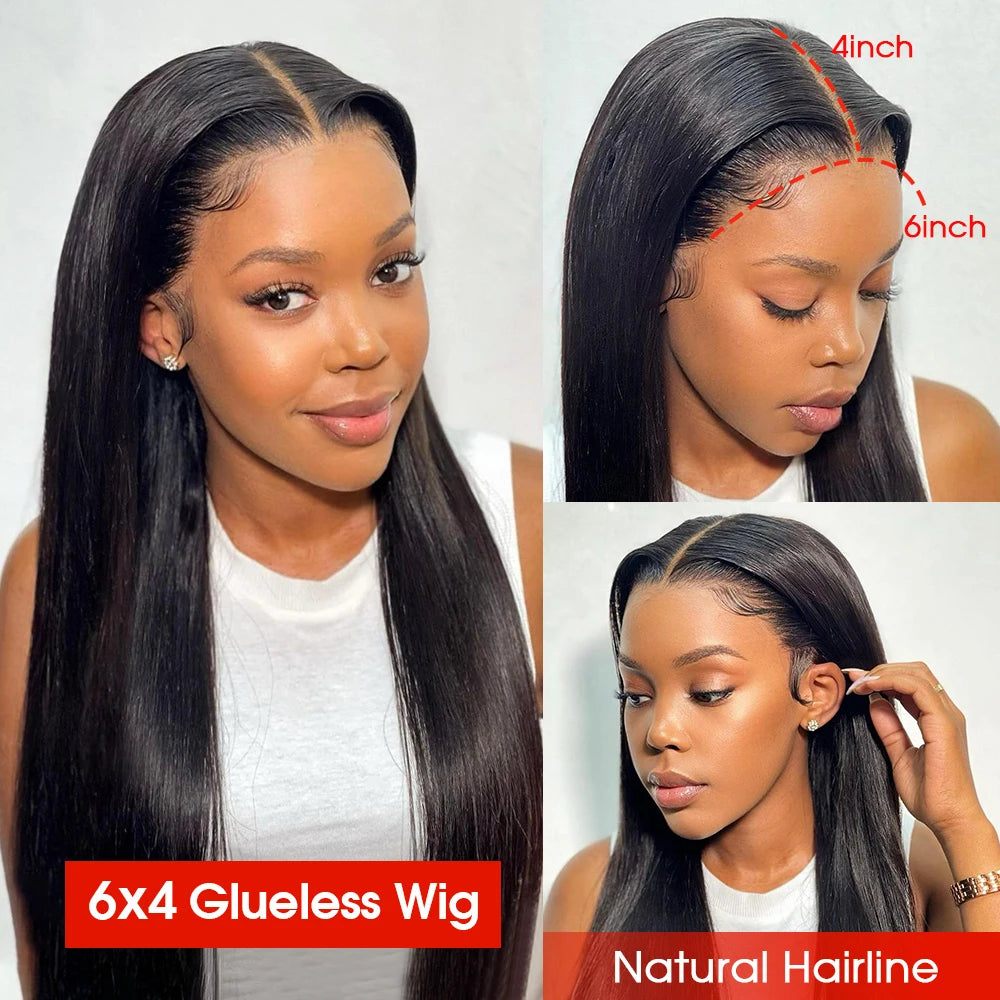 13x6 Lace Frontal Human Hair Wigs Straight 30 Inch Transparent 4x4 Glueless Lace Front Wig 100% Human Hair Preplucked For Women