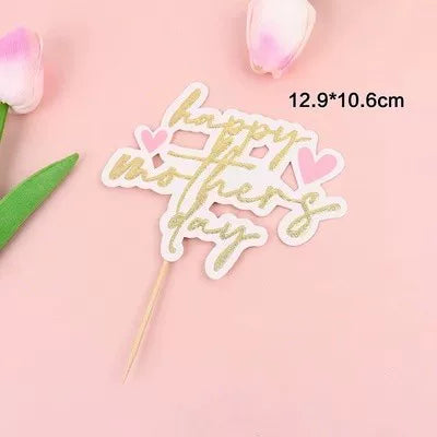 2025 Mother's Day Cake Decoration Heart Plug-in Pearl Channeling Necklace Phalaenopsis Ladieswear Happy Holiday Inserts