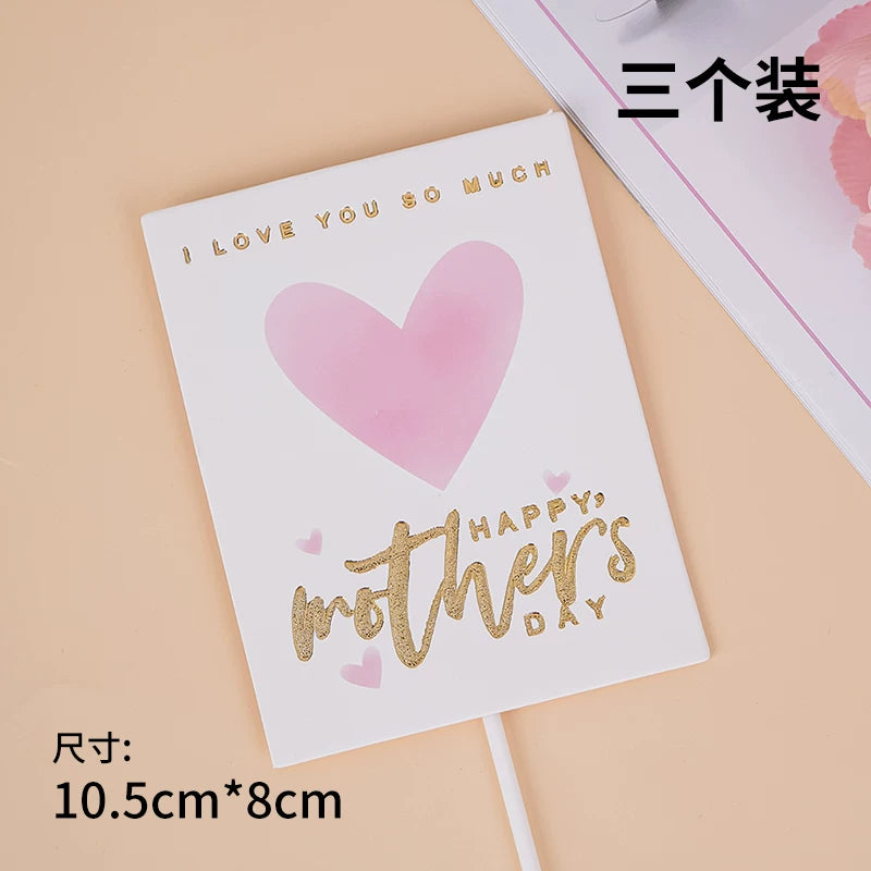 2025 Mother's Day Cake Decoration Heart Plug-in Pearl Channeling Necklace Phalaenopsis Ladieswear Happy Holiday Inserts