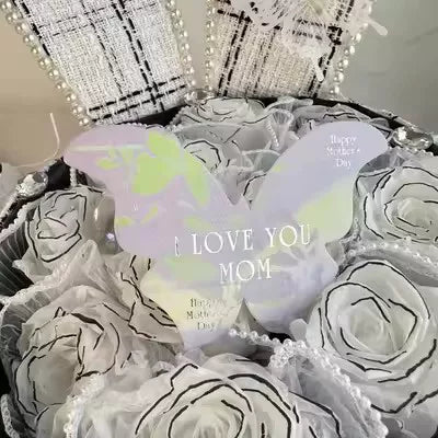 2025 Mother's Day Cake Decoration Heart Plug-in Pearl Channeling Necklace Phalaenopsis Ladieswear Happy Holiday Inserts