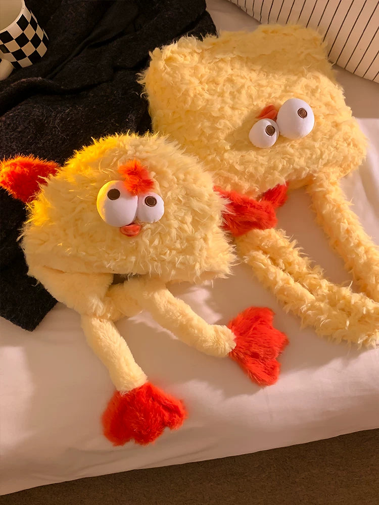 Baby Girl Chicken down Feather Handbags Women's 2024 New Arrival Fall and Winter Cute Large Capacity Shoulder Bag Student Storage Bag