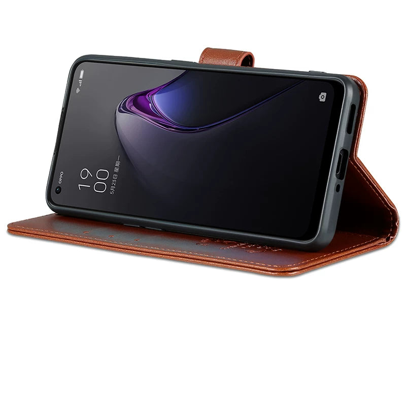 Opporeno8 Leather Case Flip Phone Case Reno8pro5g Drop-Resistant Protective Case All-Inclusive Men's and Women's Wallet