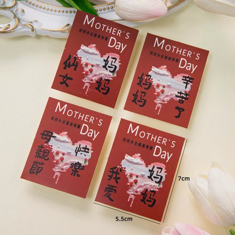 2025 Mother's Day Cake Decoration Heart Plug-in Pearl Channeling Necklace Phalaenopsis Ladieswear Happy Holiday Inserts