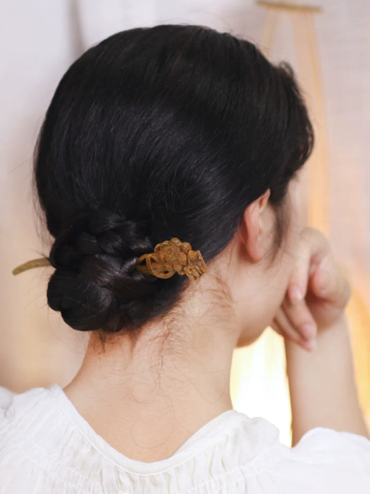 Hidden Wood Original Handicraft Twin Lotuses