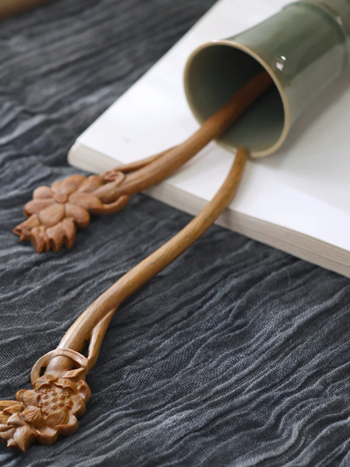 Hidden Wood Original Handicraft Twin Lotuses