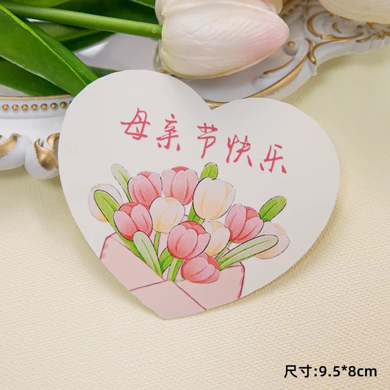 2025 Mother's Day Cake Decoration Heart Plug-in Pearl Channeling Necklace Phalaenopsis Ladieswear Happy Holiday Inserts