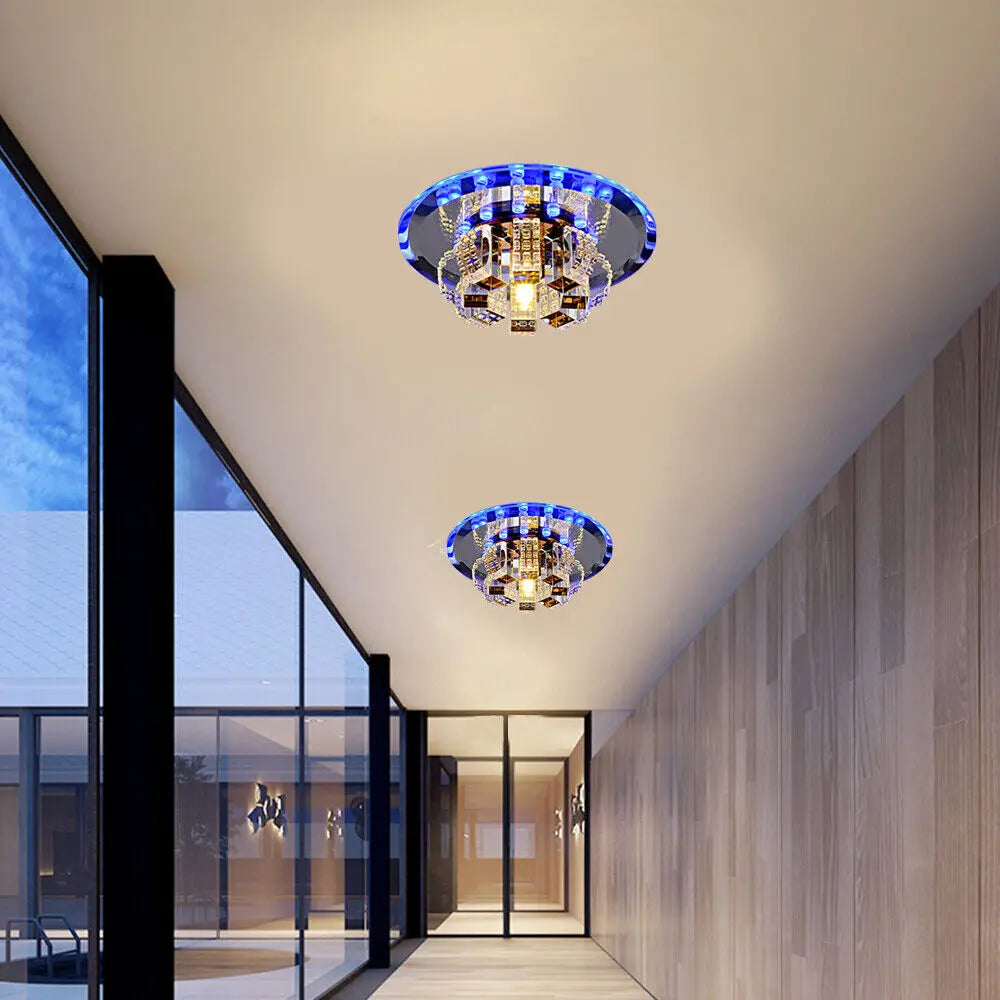 Modern K9 Crystal LED Ceiling Lamp Chandelier Pendant Lights Flush Mount Fixture