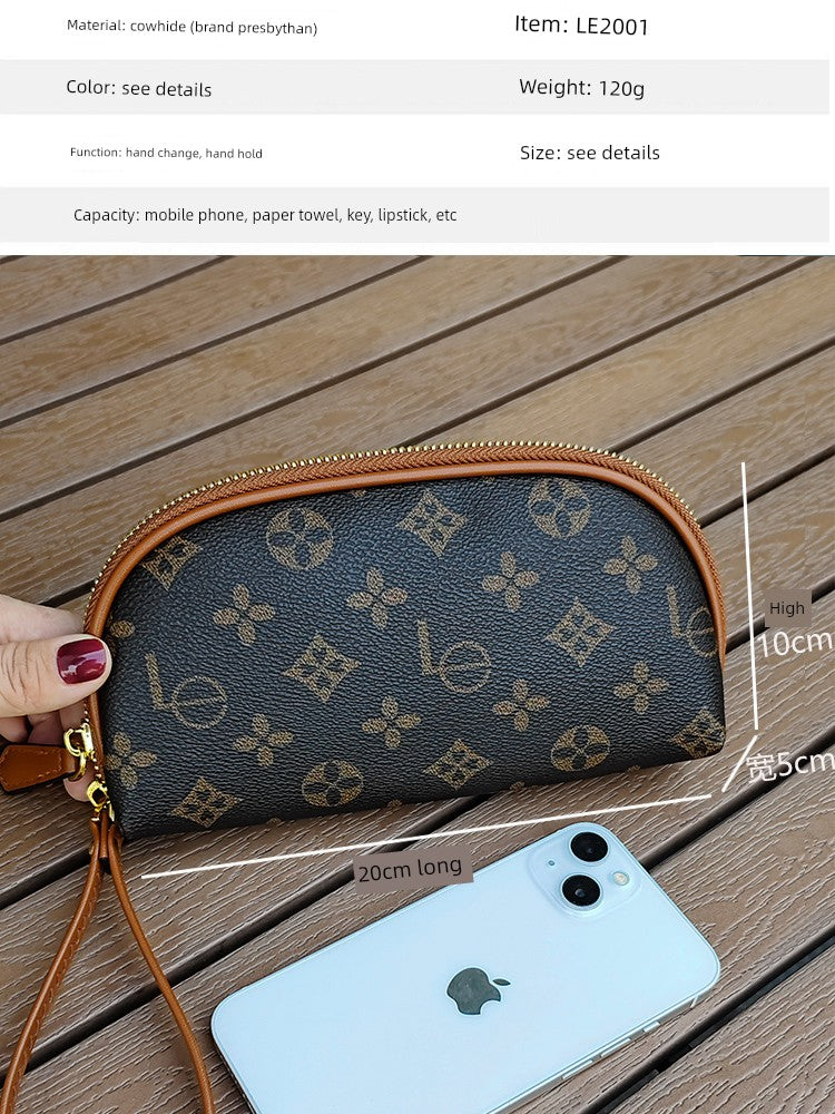Louis Le Brand Genuine Leather Clutch Bag Women's Bag 2024 New Arrival Fashionable Stylish Mobile Phone Bag Small Bag Hand Carry Coin Purse