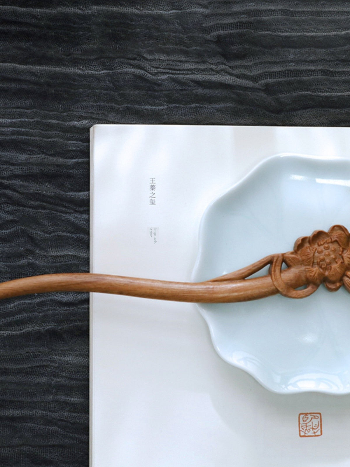 Hidden Wood Original Handicraft Twin Lotuses